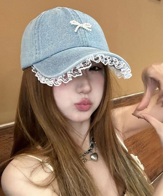 Casquette de baseball en dentelle, nouveau chapeau avec bordure en denim 2025