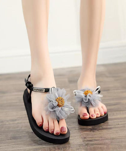 Vacation Flops Flip Gray 2025 New Style Flower Beach
