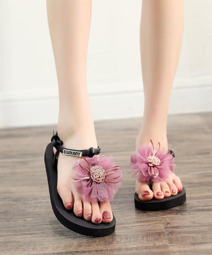 Vacation Flops Flip Gray 2025 New Style Flower Beach