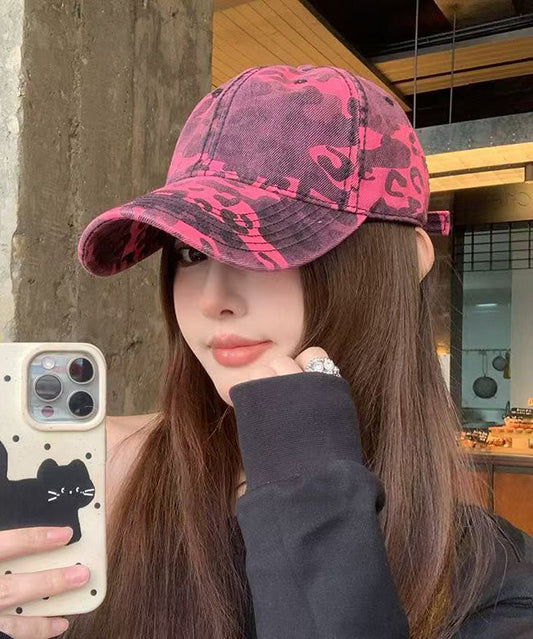 2025 Hat Print Cap Baseball Leopard New Rose Versatile