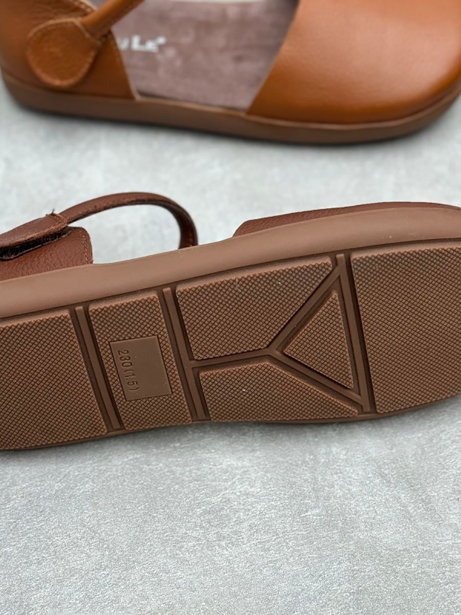 Leather Flat Genuine Women Color Pure Spring Shoes