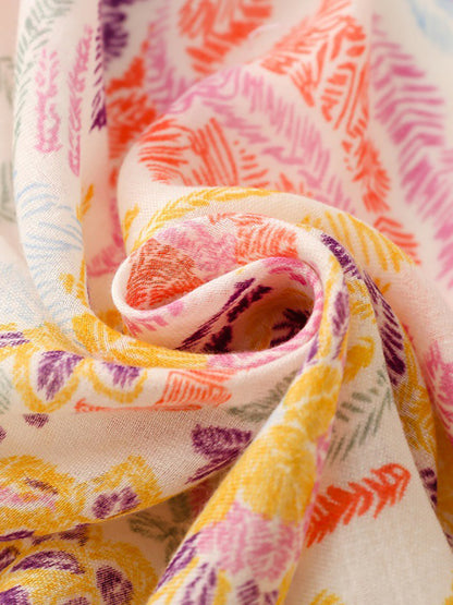 Écharpe colorée Artsy Plant Châle pour femme