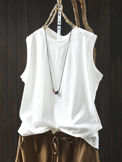 Shirt Damen 100% Baumwolle Reine O-Ausschnitt Farbe Sommer Casual 