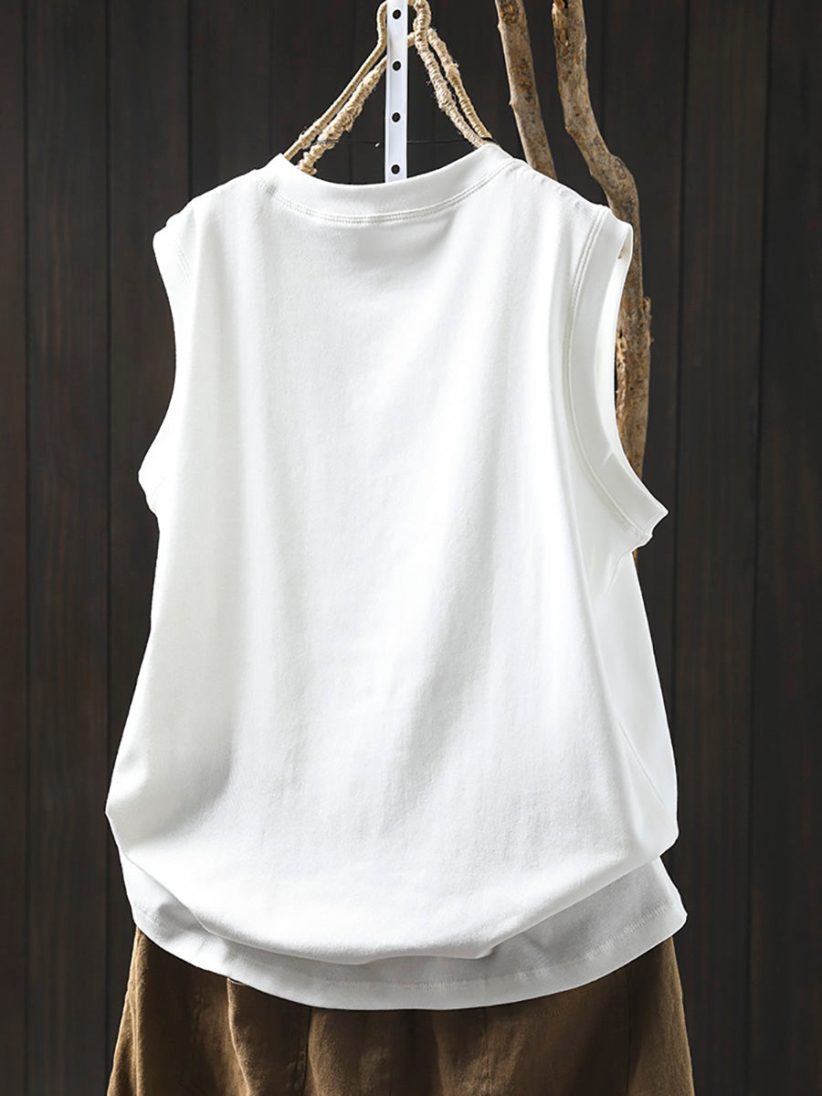 Shirt Damen 100% Baumwolle Reine O-Ausschnitt Farbe Sommer Casual 