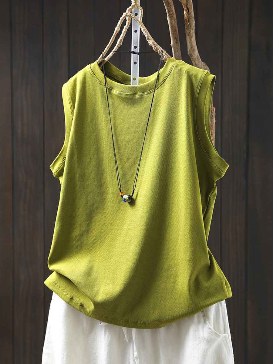 Shirt Damen 100% Baumwolle Reine O-Ausschnitt Farbe Sommer Casual 