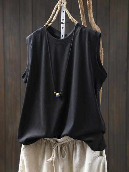 Shirt Damen 100% Baumwolle Reine O-Ausschnitt Farbe Sommer Casual 