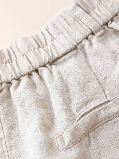 Pantalon d'été pur femme 100 % lin décontracté couleur cinquième