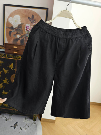Pantalon d'été pur femme 100 % lin décontracté couleur cinquième