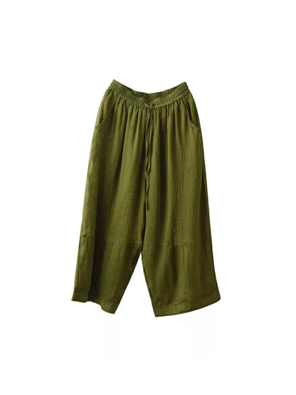 Bloomer ample pour femme, couleur 100 % ramie, style artsy, été 