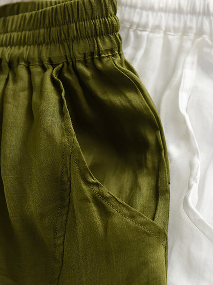 Bloomer ample pour femme, couleur 100 % ramie, style artsy, été 