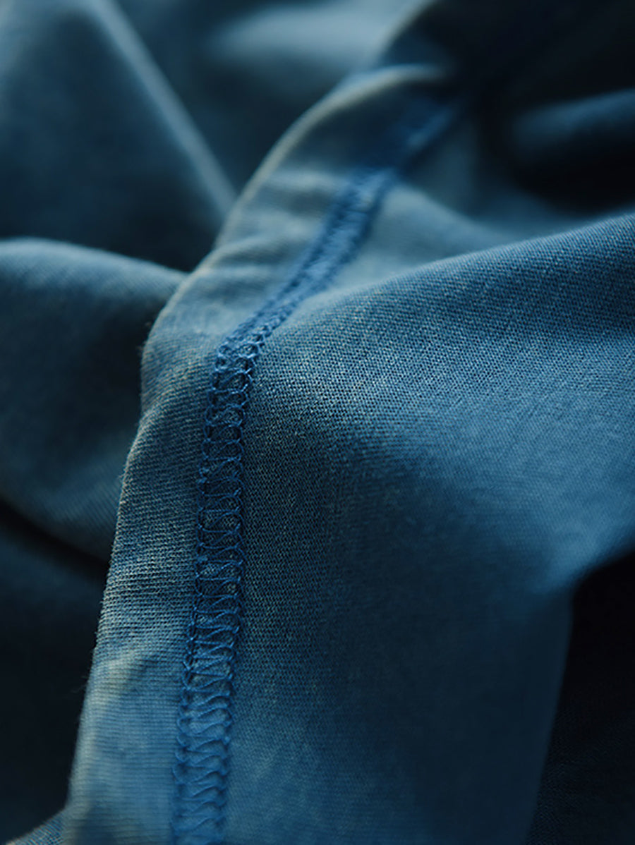 Chemise d'été 100 % coton pour femme, col rond, couleur unie, décontractée 