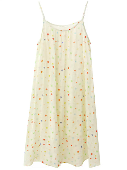 Frauen Weste O-Ausschnitt Artsy Sommerkleid 100% Ramie Blume