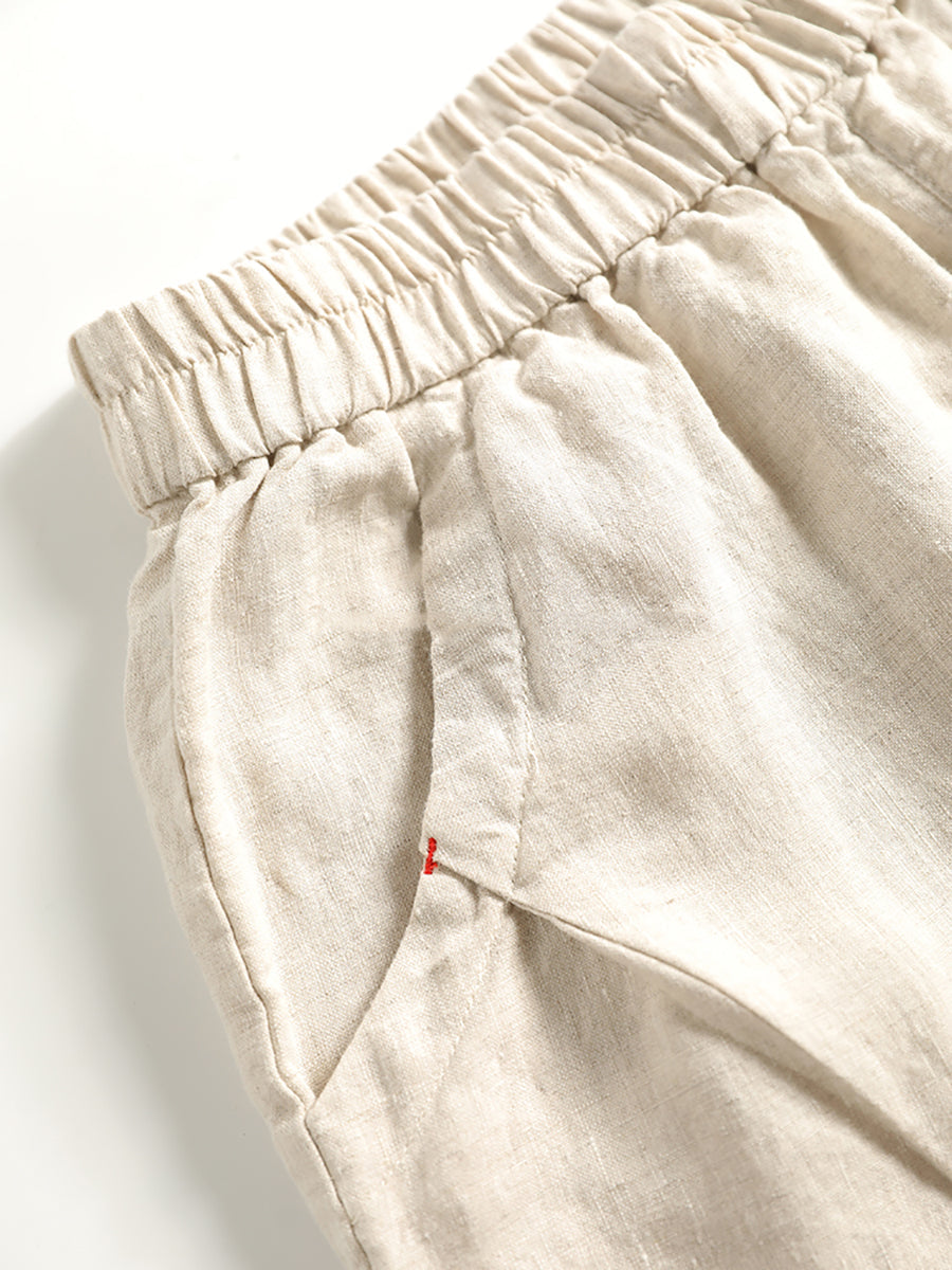 Pantalon sarouel décontracté d'été pur 100 % lin pour femme