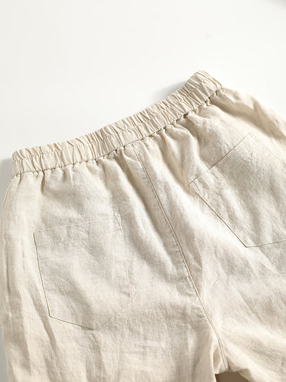 Pantalon sarouel décontracté d'été pur 100 % lin pour femme