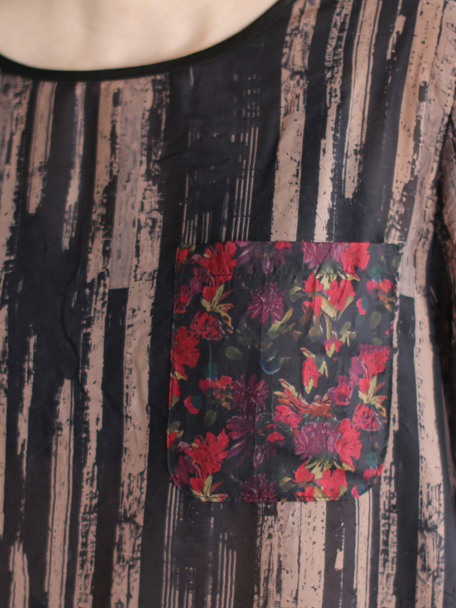 Ensemble d'été vintage à rayures et col rond pour femme, ample