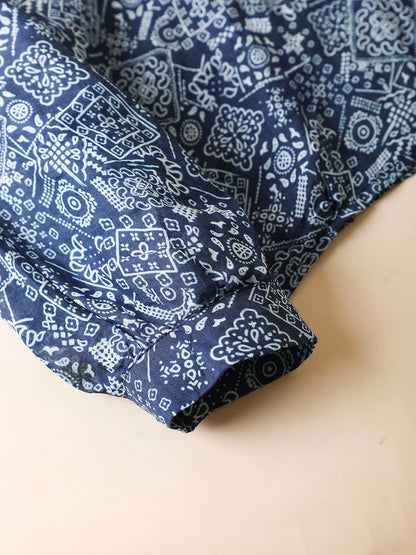 Hemd Druck Frauen Kragen Sommer Turn-down Artsy 100% Ramie