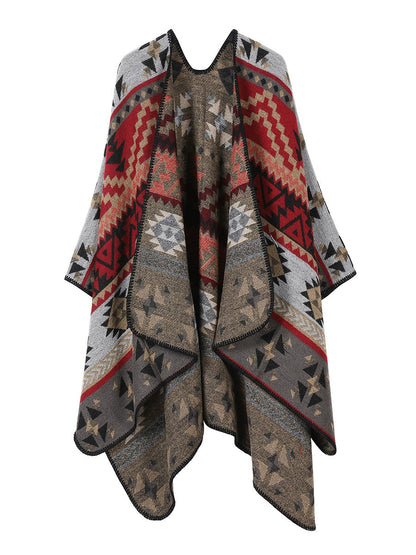 Warm Vintage Travel Geometric Women Shawl