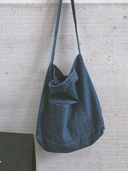 Sac à main vintage en denim uni épissé à bandoulière OP1038 