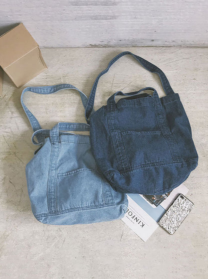 Sac à main vintage en denim uni épissé à bandoulière OP1038 