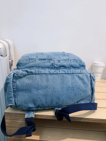 Sac à bandoulière vintage en denim épissé de grande capacité CV1024