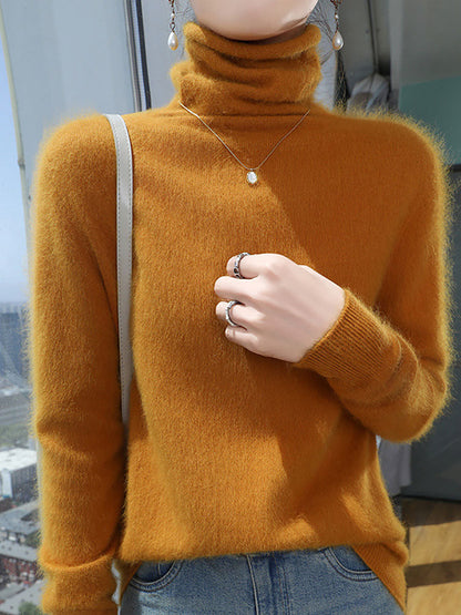 Women Autumn Turtleneck Wool Soft Warm Knit Sweater AV1029