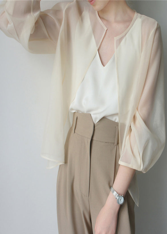 Cardigans UPF 50+ Organza Abricot Été Magnifique