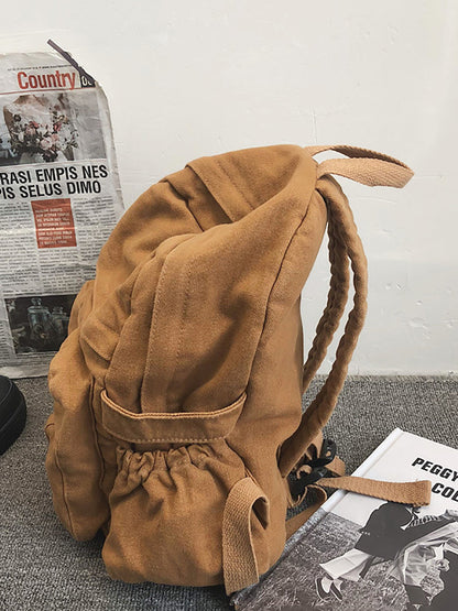 Lässiger Rucksack aus massivem Canvas für Damen mit großem Fassungsvermögen AT1030