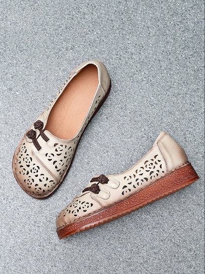 Hollow Women Out Shoes Low Heel Summer Ethnic