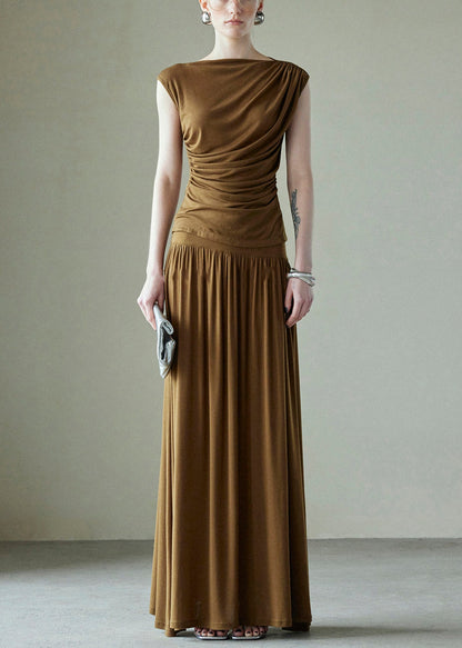 Stücke Wrinkled Brown Set Original Baumwolle Zwei Design Einfache 