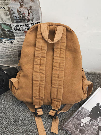 Lässiger Rucksack aus massivem Canvas für Damen mit großem Fassungsvermögen AT1030