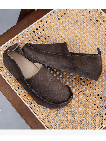 Leder Retro Solide Sommer Falt Frauen Schuhe