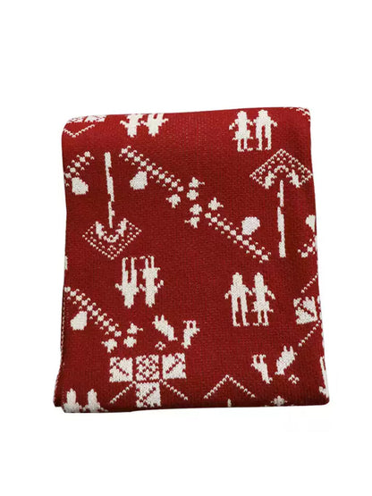 Couverture douce en tricot de dessin animé de Noël et d'hiver QN011 