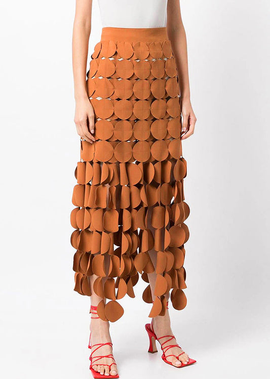 Up Out Skirts Original Hollow Design Orange Zip Summer