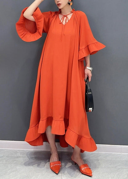 Robe longue de vacances à col en V et manches évasées Art Orange AO1046 