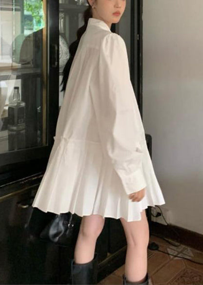 Frühlings-Oversize-weißes Dress Art Cotton Wrinkled Shirt 