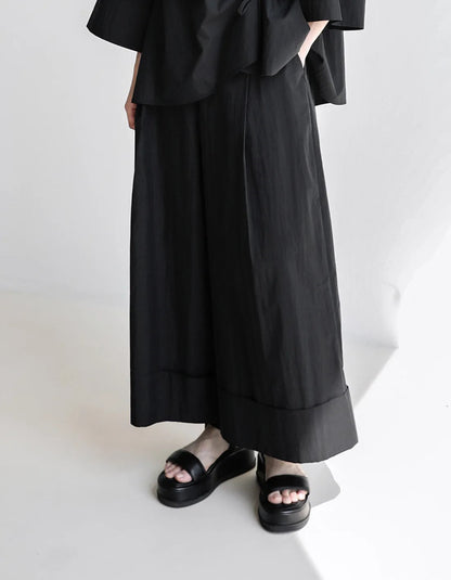 Pantalon kaki élastique à taille large et biologique 