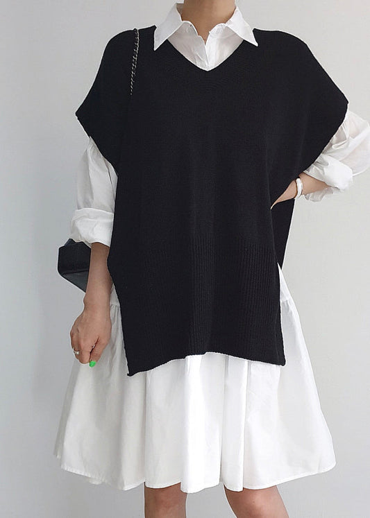 Strickkleider Stilvolle Stücke Shirt Set Seite Zwei Offene Und Westen