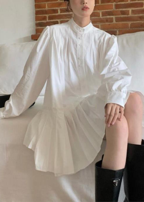 Frühlings-Oversize-weißes Dress Art Cotton Wrinkled Shirt 
