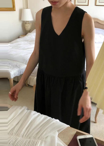 Weißes rückenfreies Kleid ärmellos Edle Urlaubsbaumwolle