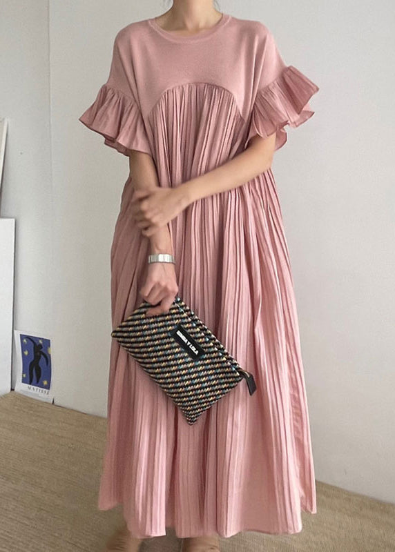 Kleid Frauen Schwarz Patchwork Ärmel Übergroßen Plissee 