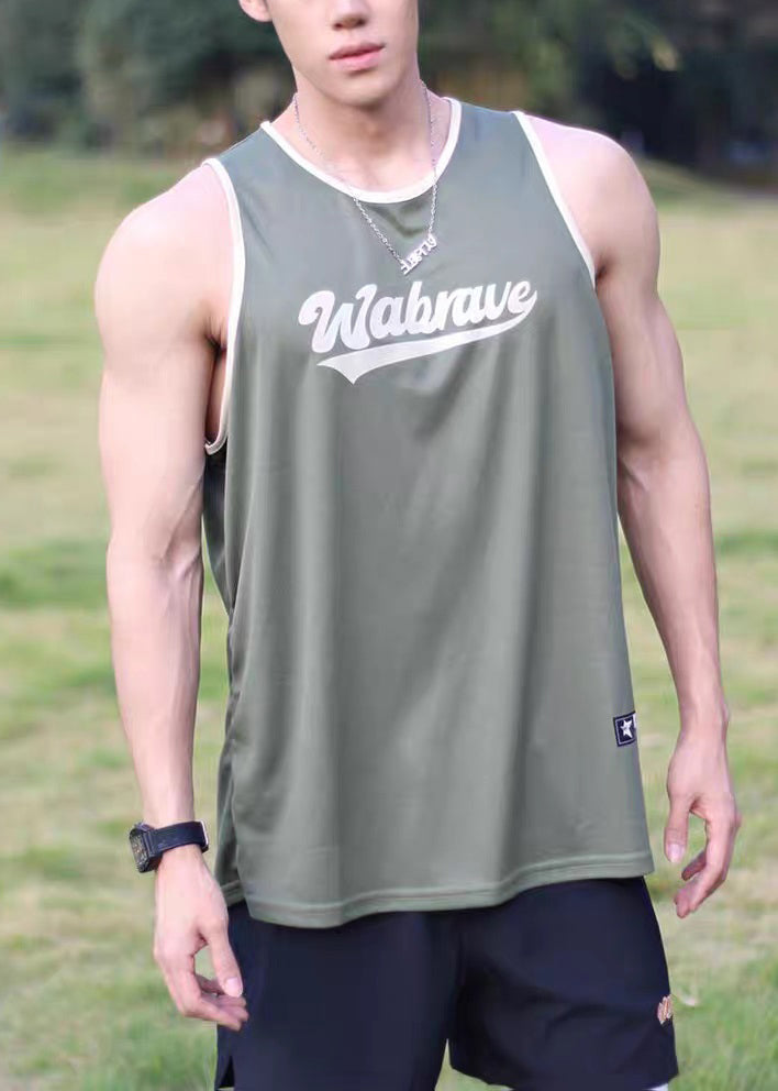 Débardeur ample à col rond en coton abricot avec lettres pour l'été