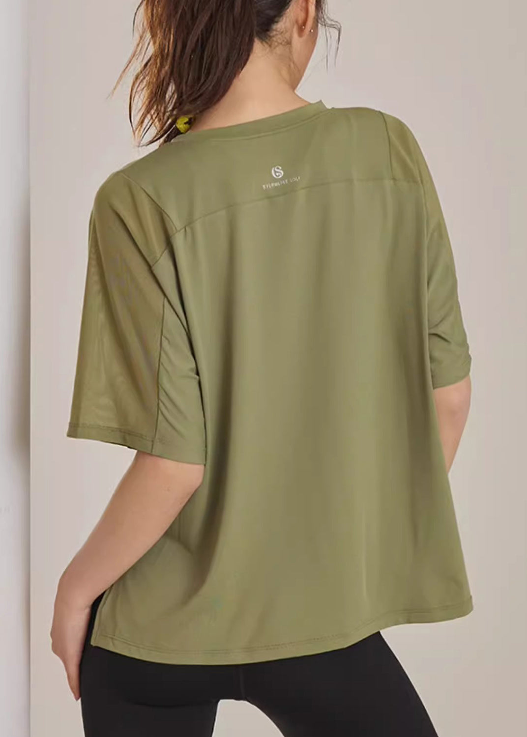 Yoga Tops Sommer Armee Seite Grün Offen Patchwork