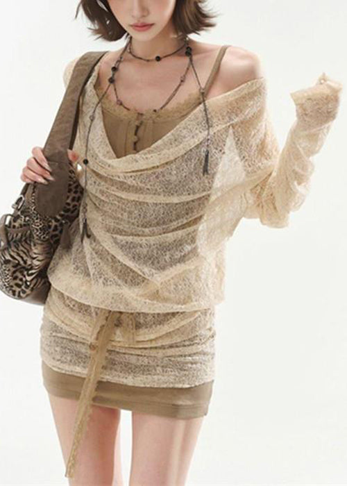Art Apricot Dress Up Pieces Zwei falsche Spitzen Mini
