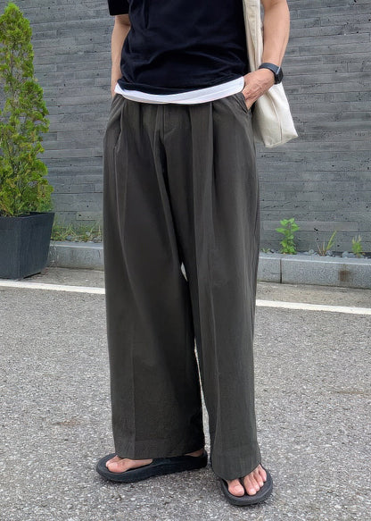 Pantalon homme lin art été uni poches abricot