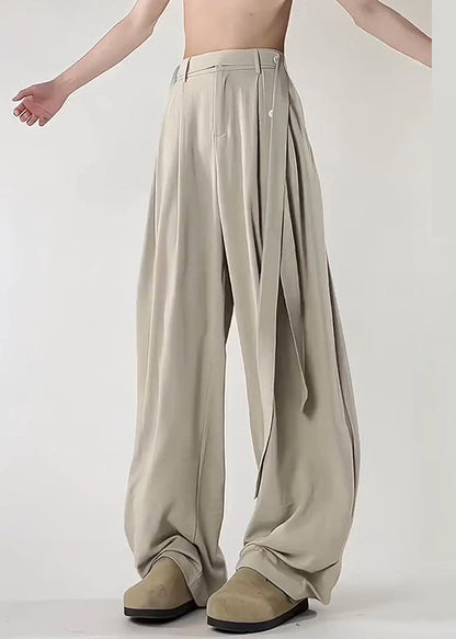 Beige Männer Original Taschen Eis Hosen Design Kunst Seide Sommer