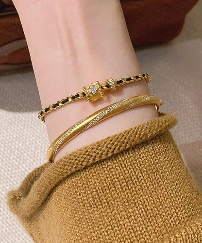 Art Black Sterling Silber Overgilt Zirkon Kettenarmband YI038