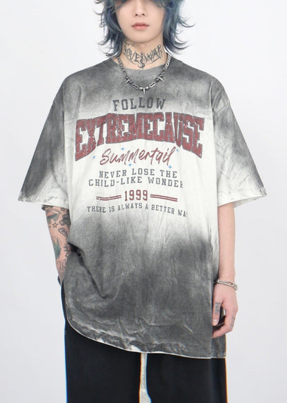 T-shirt à manches dégradées en coton à col rond pour homme