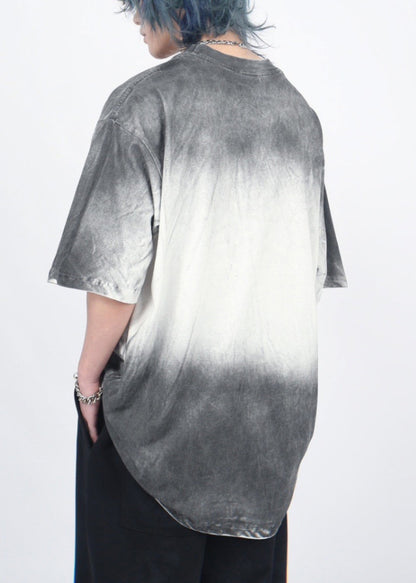 T-shirt à manches dégradées en coton à col rond pour homme