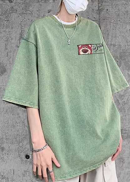 Half T Sleeve Cotton Shirts Pink Art Men Print Cartoon