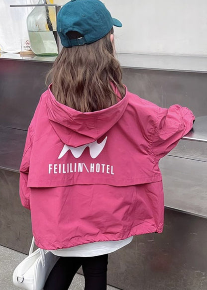 Trench-coat à capuche pour enfants avec imprimé patchwork Art Rose Automne QV031